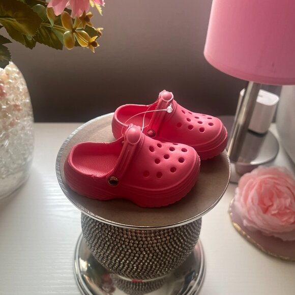 Mini Hot Pink Crocs for Dogs – Adorable Photo Prop for Small Pets - Picture 1 of 5